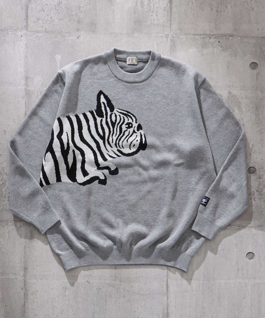 TES ZEBRA BUHI JQ CREWNECK KNIT / クルーネックニット