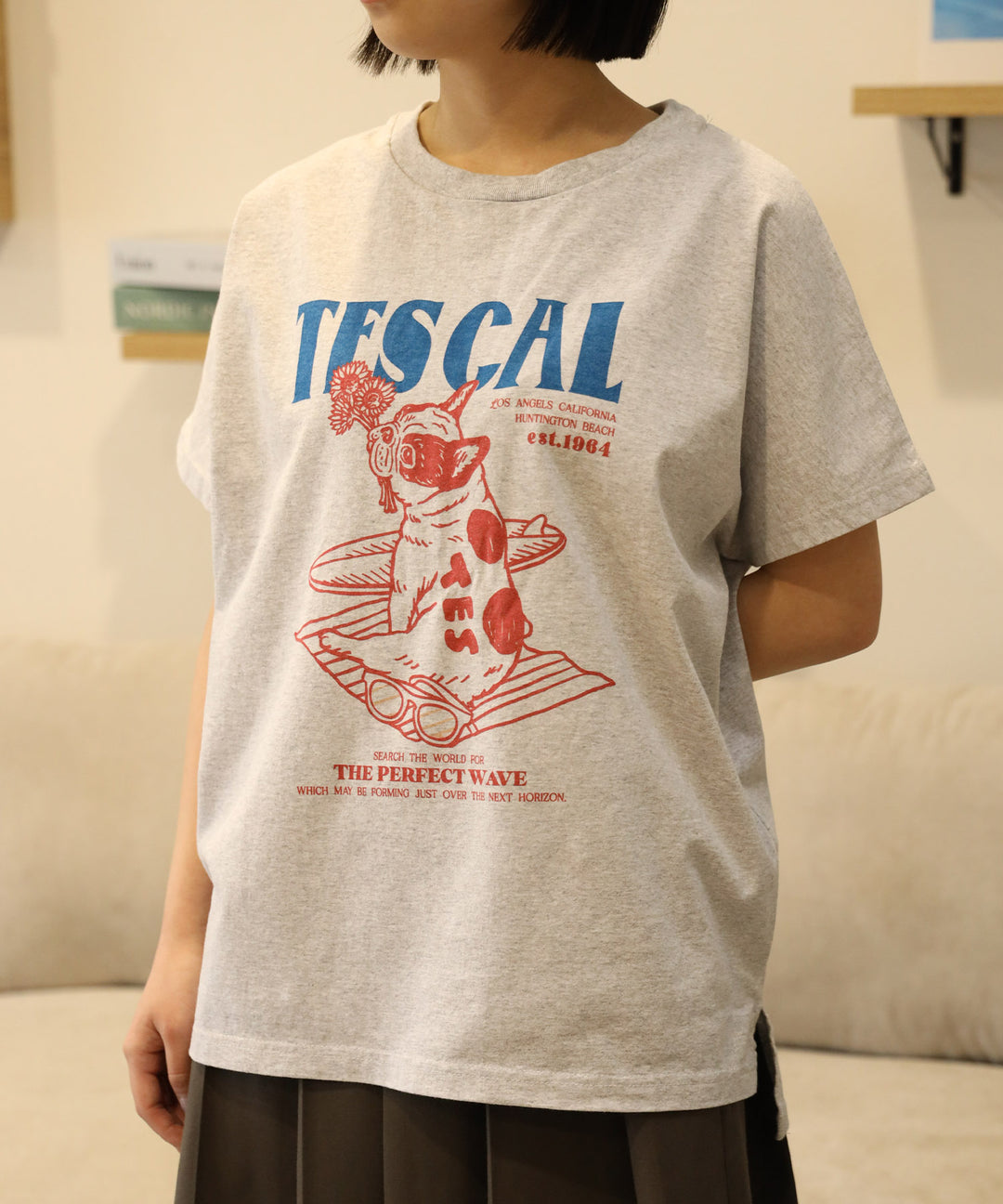 DOLMAN SLEEVE 2COLOR LOGO-TEE/レディース ドルマン Tシャツ – TES