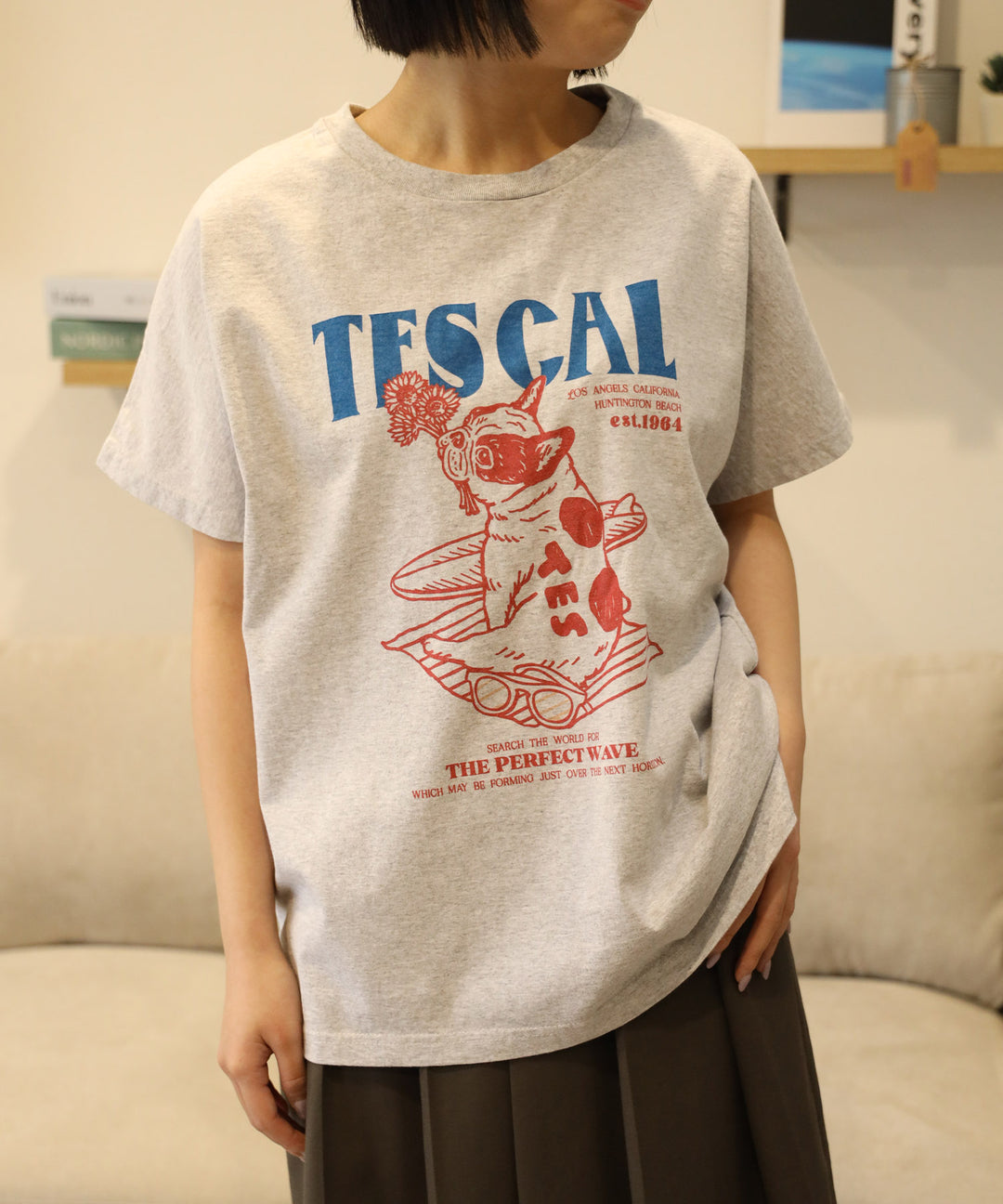 DOLMAN SLEEVE 2COLOR LOGO-TEE/レディース ドルマン Tシャツ – TES