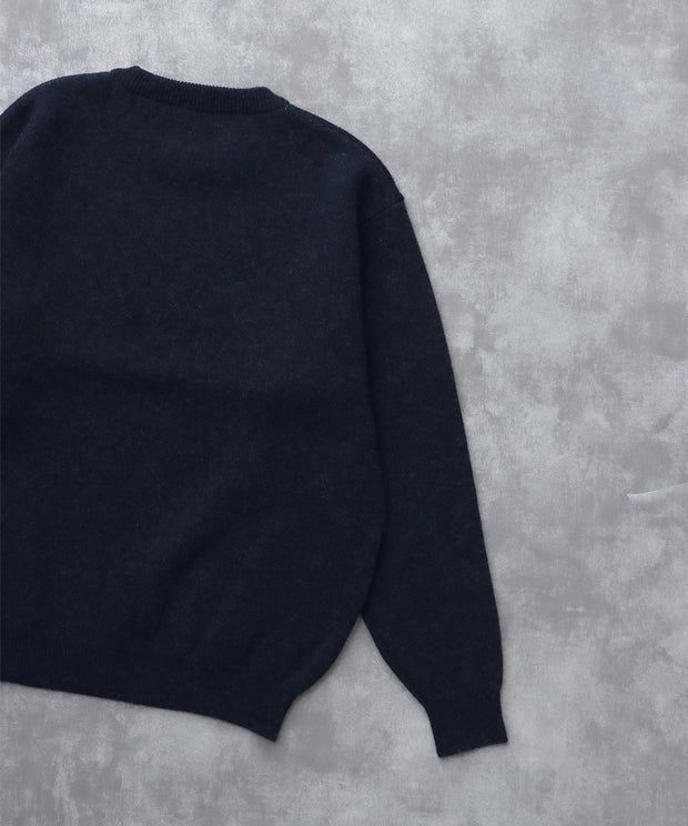 《11月下旬お届け予定》TES LOGO JQ WOOL KNIT / クルーネックニット