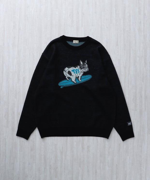 【WEB / FLAG SHOP限定】TES JAPAN MADE  TURN BUHI KNIT CN /クルーネックニット