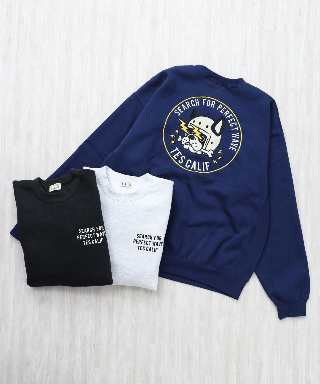 10月下旬お届け予定》TES BIKER BUHI EMB BIG SWEAT / クルーネック