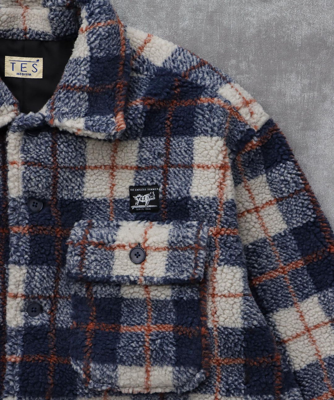 11月下旬お届け予定》 BOA SURF CHECK JACKET / ボアジャケット – TES