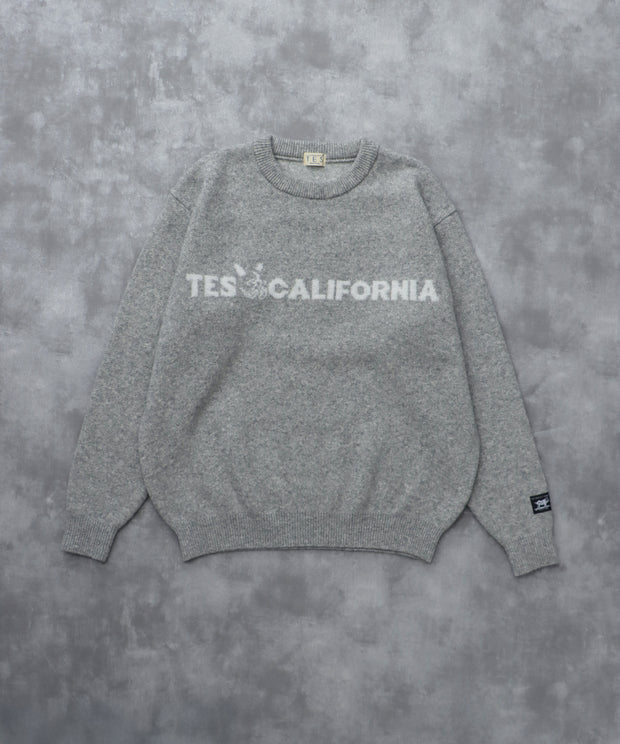 《11月下旬お届け予定》TES LOGO JQ WOOL KNIT / クルーネックニット