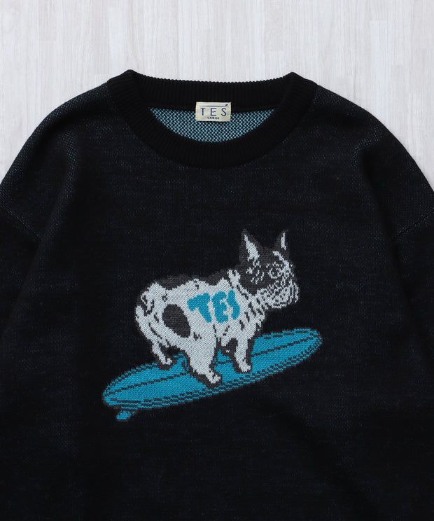 【WEB / FLAG SHOP限定】TES JAPAN MADE  TURN BUHI KNIT CN /クルーネックニット