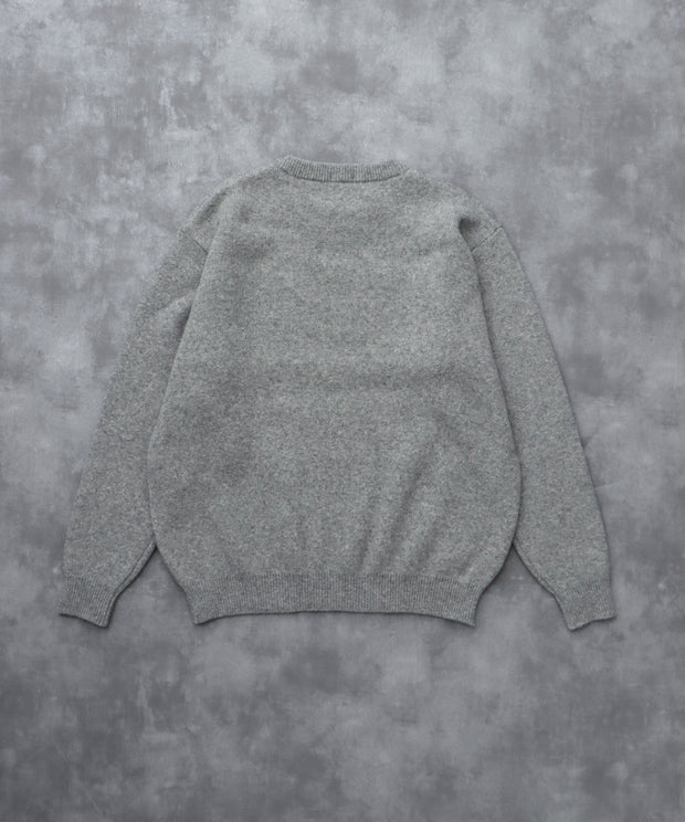 《11月下旬お届け予定》TES LOGO JQ WOOL KNIT / クルーネックニット