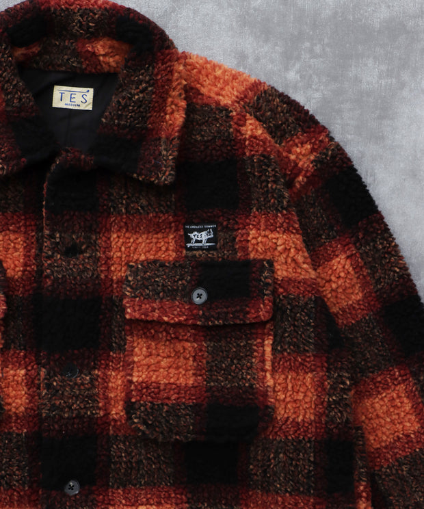 《11月下旬お届け予定》TES BOA SURF CHECK JACKET / ボアジャケット