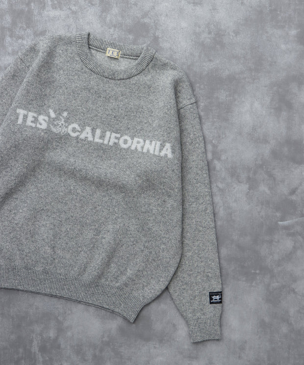《11月下旬お届け予定》TES LOGO JQ WOOL KNIT / クルーネックニット