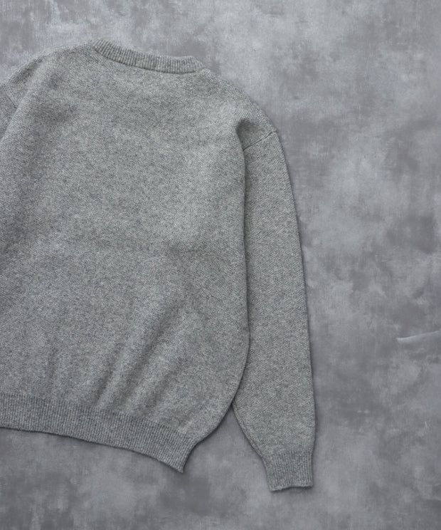 《11月下旬お届け予定》TES LOGO JQ WOOL KNIT / クルーネックニット