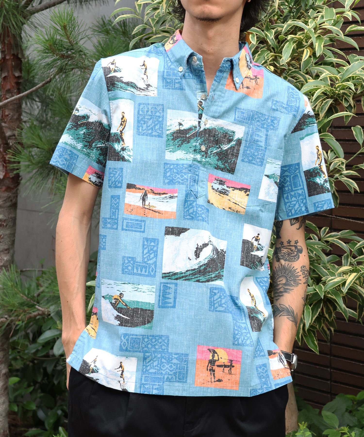 reyn spooner くーどさま WEB / FLAG SHOP限定】TES×REYNSPOONER PULLOVER S/S SHIRT / レイン