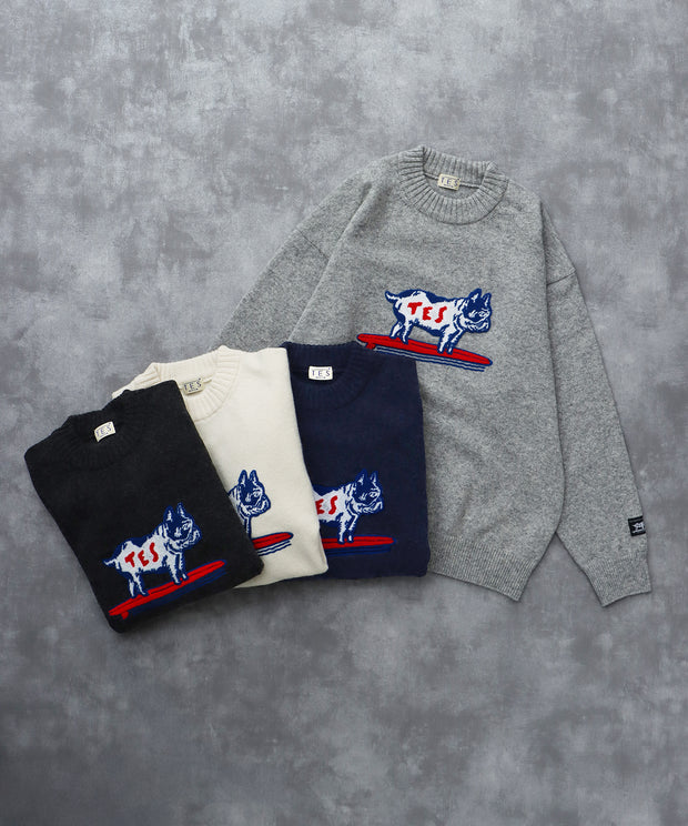 《11月下旬お届け予定》TES SAGARA BUHI WOOL KNIT / クルーネックニット