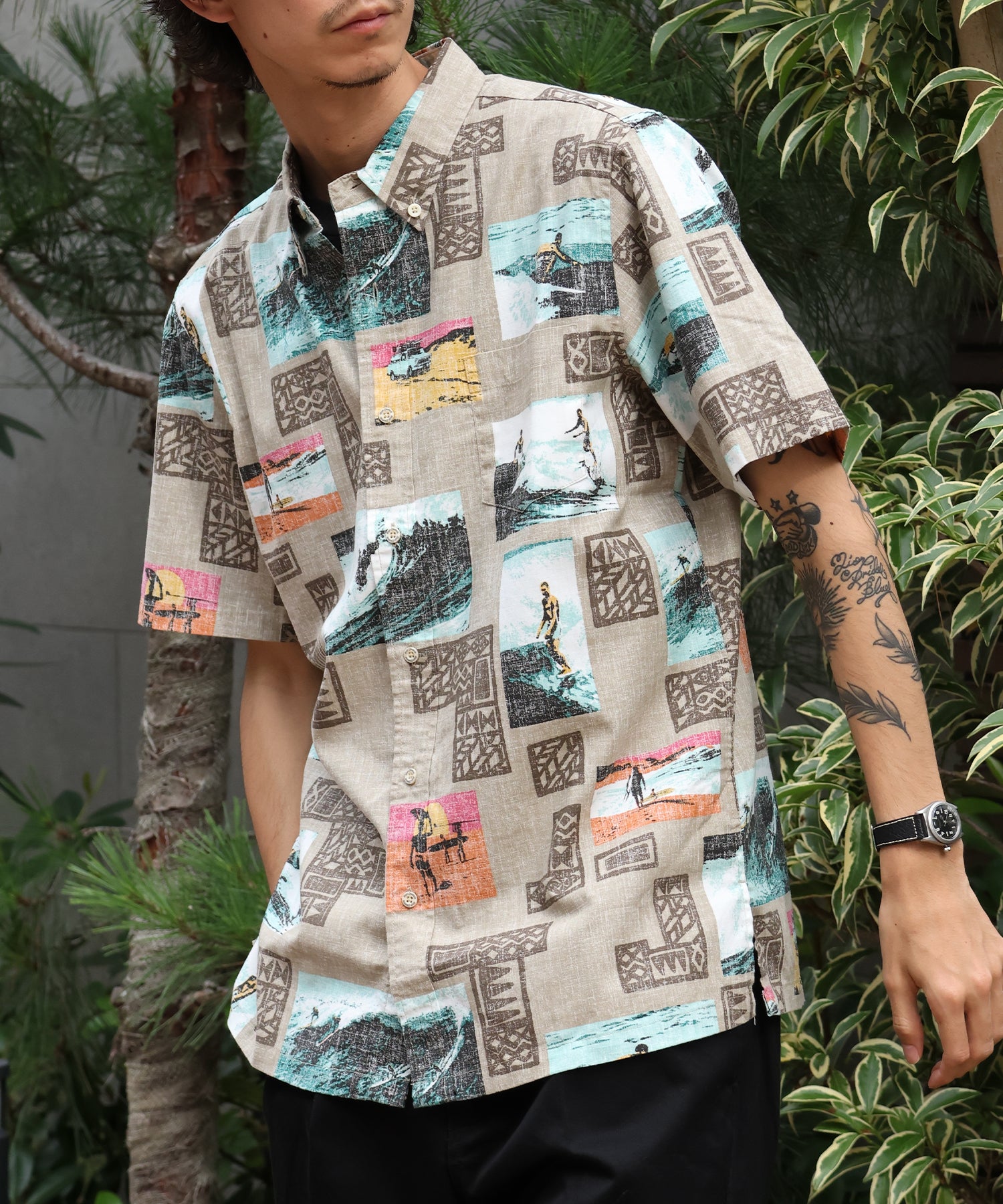 S新品未使用　ReynSpooner ✖️MARINES 米軍限定コラボシャツ WEB / FLAG SHOP限定】TES×REYNSPOONER S/S SHIRT / レインスプーナー