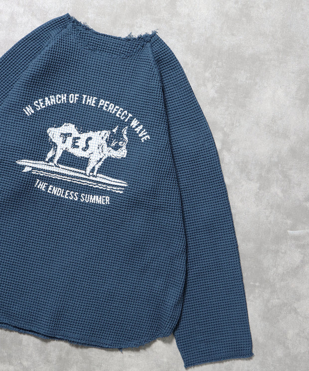 【WEB / FLAG SHOP限定】TES OVER DYE WAFFLE L/S TEE / ワッフルロンT