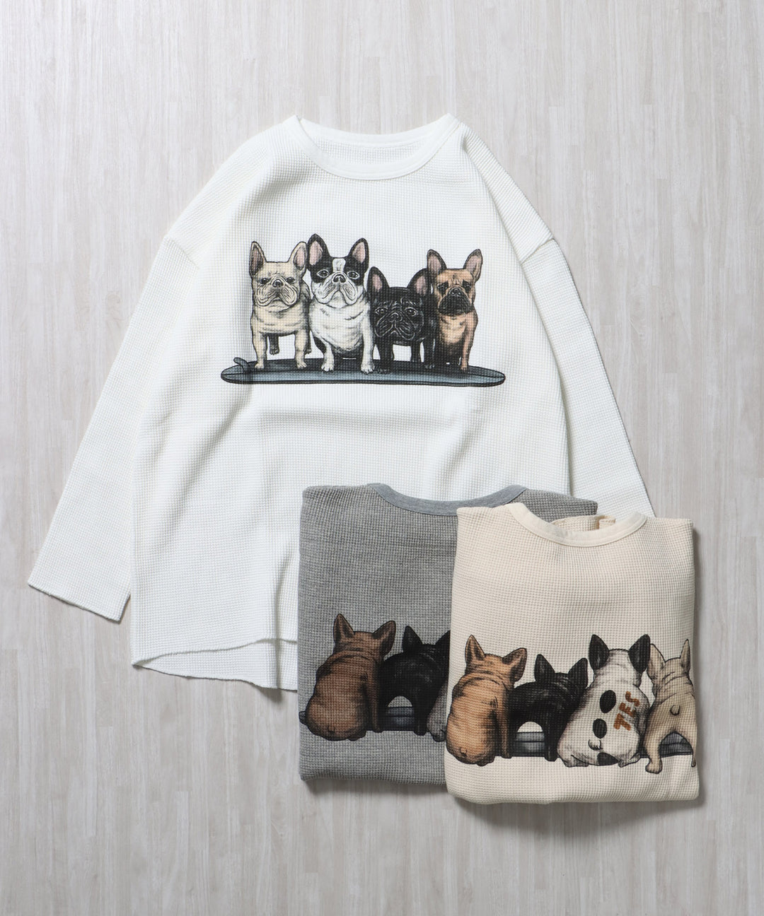 WEB / FLAG SHOP限定】TES WAFFLE 4BUHI L/S TEE / ワッフルロンT