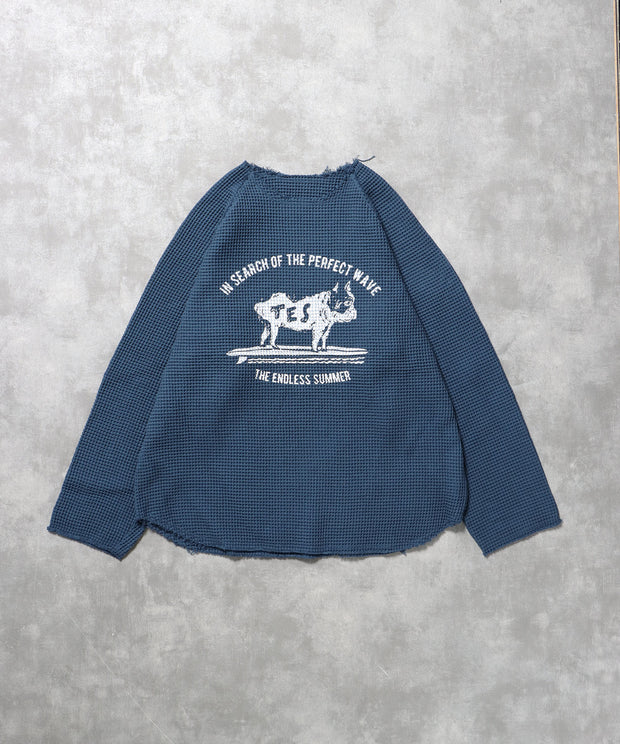 【WEB / FLAG SHOP限定】TES OVER DYE WAFFLE L/S TEE / ワッフルロンT