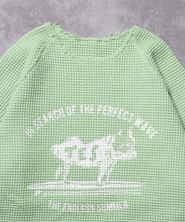 【WEB / FLAG SHOP限定】TES OVER DYE WAFFLE L/S TEE / ワッフルロンT