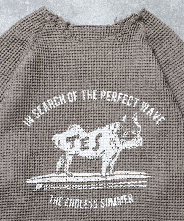 【WEB / FLAG SHOP限定】TES OVER DYE WAFFLE L/S TEE / ワッフルロンT