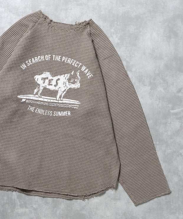 【WEB / FLAG SHOP限定】TES OVER DYE WAFFLE L/S TEE / ワッフルロンT