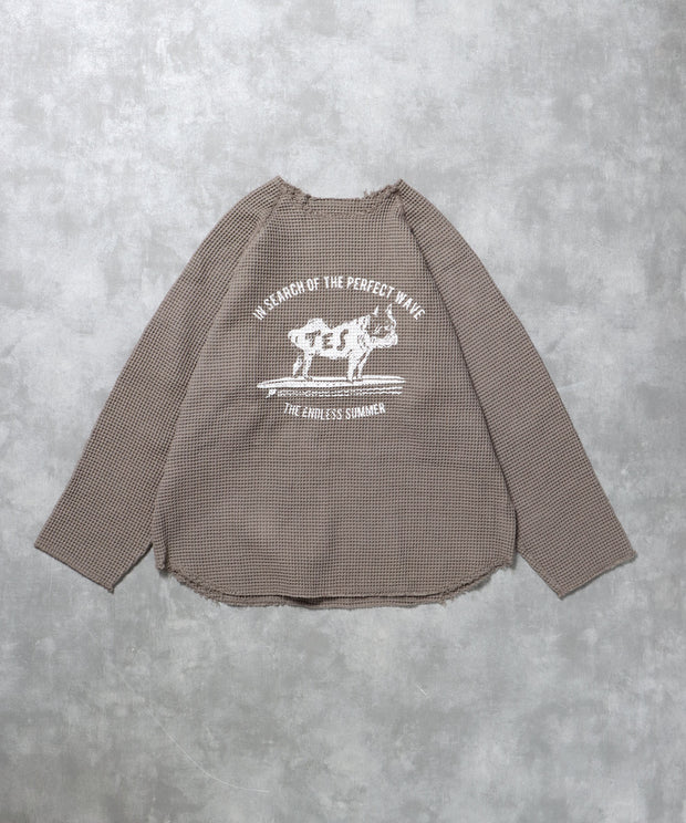 【WEB / FLAG SHOP限定】TES OVER DYE WAFFLE L/S TEE / ワッフルロンT