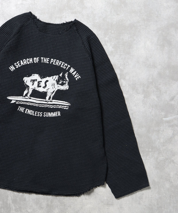 【WEB / FLAG SHOP限定】TES OVER DYE WAFFLE L/S TEE / ワッフルロンT
