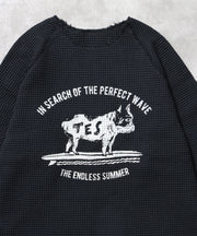 【WEB / FLAG SHOP限定】TES OVER DYE WAFFLE L/S TEE / ワッフルロンT