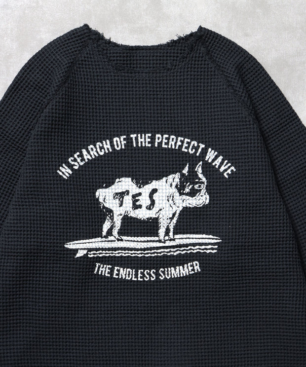 【WEB / FLAG SHOP限定】TES OVER DYE WAFFLE L/S TEE / ワッフルロンT
