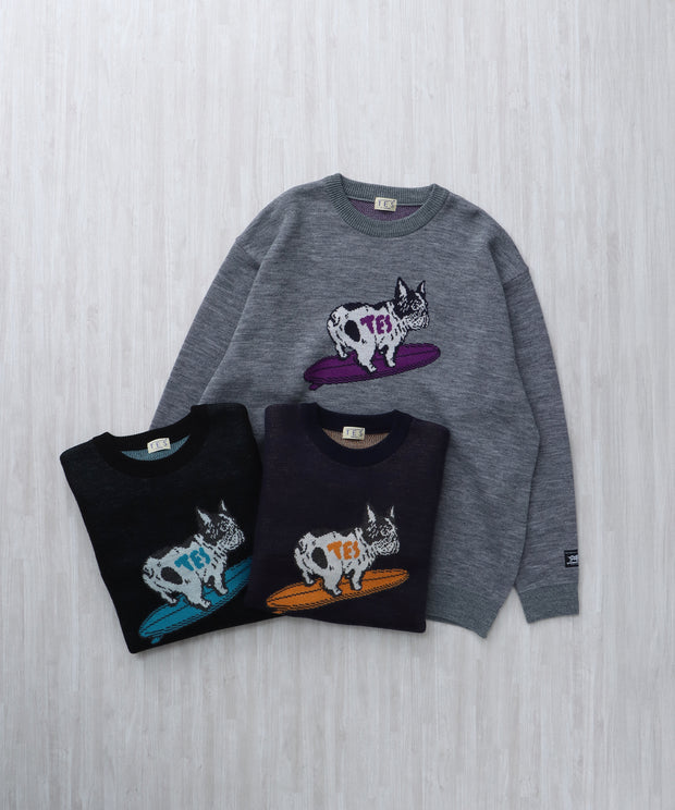 【WEB / FLAG SHOP限定】TES JAPAN MADE  TURN BUHI KNIT CN /クルーネックニット