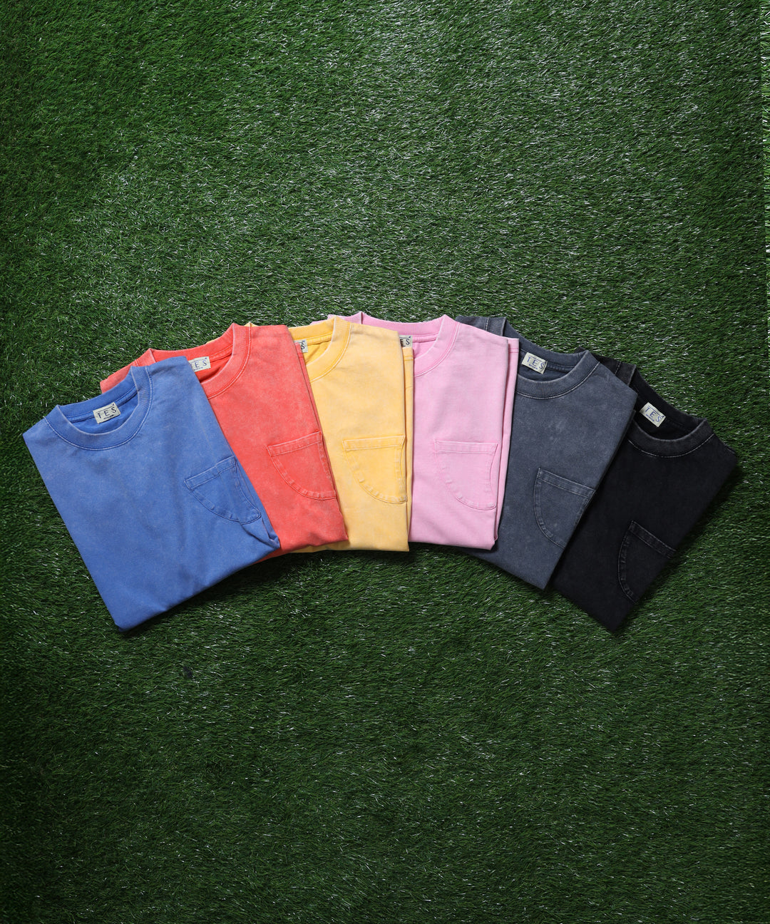 TES CHEMICAL WASH FIN POCKET T-SHIRT / ビッグシルエットTシャツ