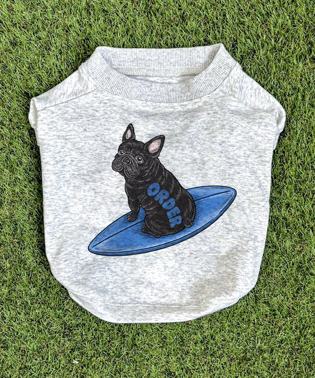 TES フレブル犬のイラスト入りカジュアルトップス5点セット ≪フレブル専用 犬用Tシャツ≫ カスタムオーダー TES BUHI CAFE
