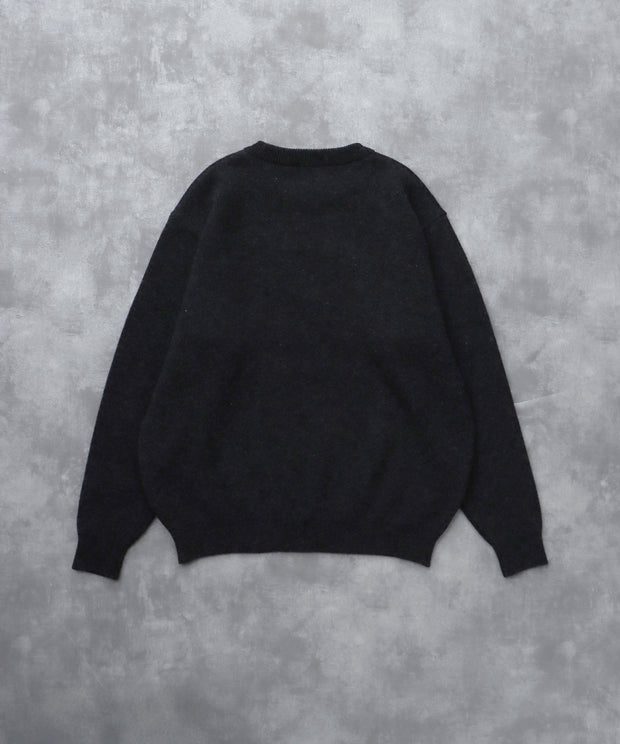 《11月下旬お届け予定》TES LOGO JQ WOOL KNIT / クルーネックニット
