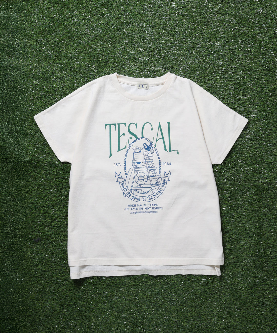 DOLMAN SLEEVE 2COLOR LOGO-TEE/レディース ドルマン Tシャツ – TES