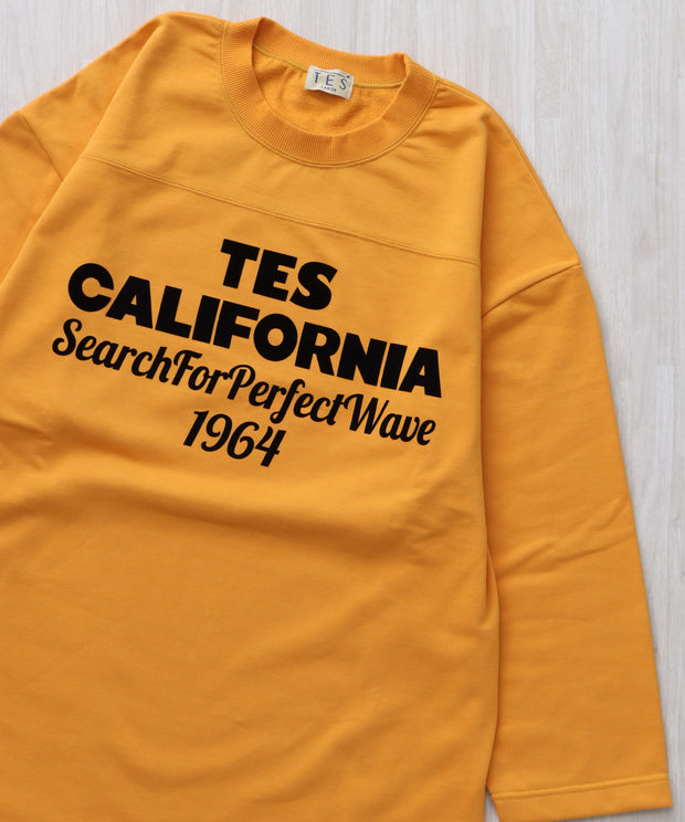 《12月下旬お届け予定》TES CALIFORNIA FOOT BALL T-SHIRT 9SLEEVE / フットボールTシャツ ９分袖