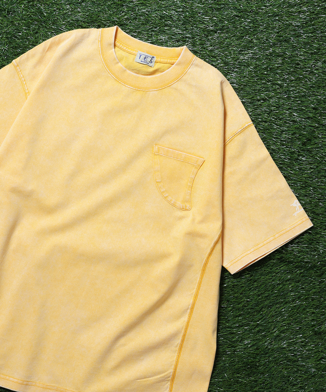 TES CHEMICAL WASH FIN POCKET T-SHIRT / ビッグシルエットTシャツ