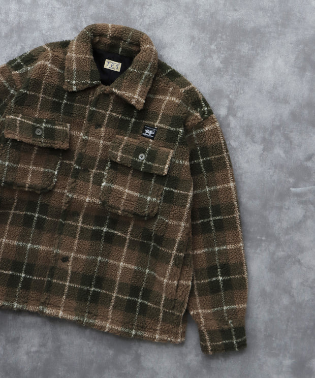 《11月下旬お届け予定》TES BOA SURF CHECK JACKET / ボアジャケット