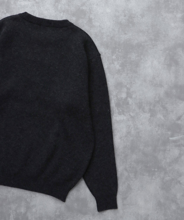 《11月下旬お届け予定》TES LOGO JQ WOOL KNIT / クルーネックニット