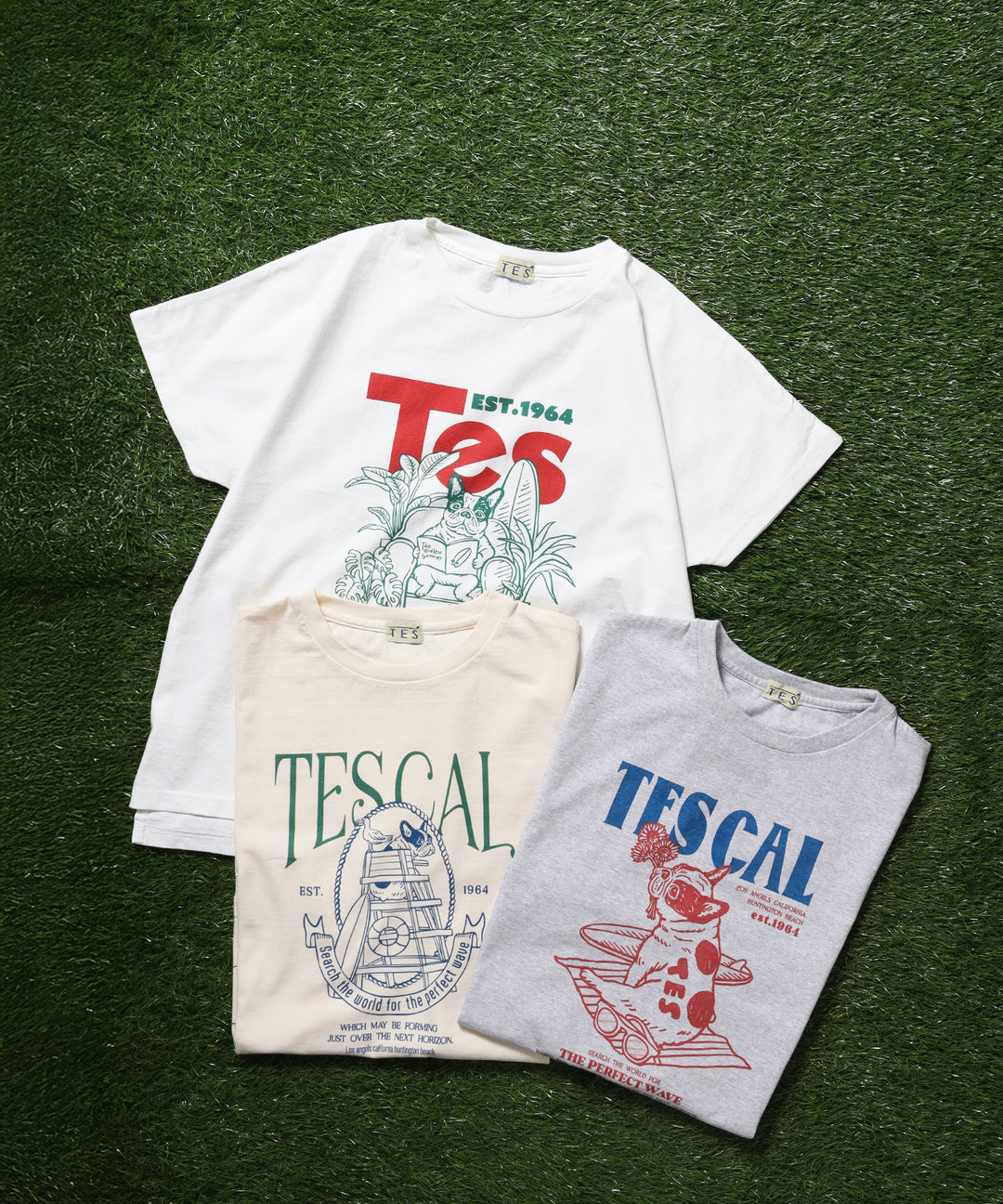 TRADMAN'S Tシャツ 2枚　ホワイト/レッド・ホワイト/グリーン XXL DOLMAN SLEEVE 2COLOR LOGO-TEE/レディース ドルマン Tシャツ – TES
