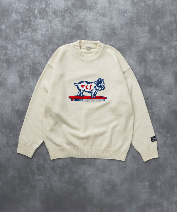 《11月下旬お届け予定》TES SAGARA BUHI WOOL KNIT / クルーネックニット