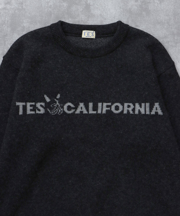 《11月下旬お届け予定》TES LOGO JQ WOOL KNIT / クルーネックニット