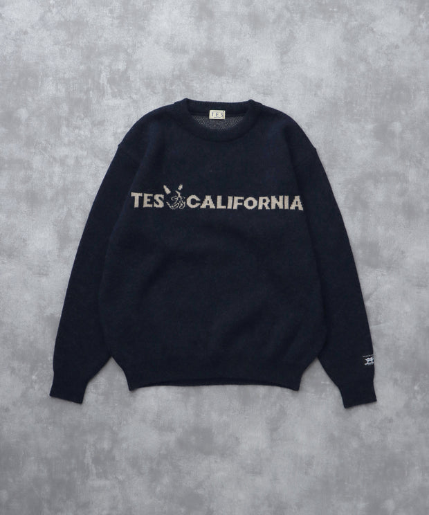 《11月下旬お届け予定》TES LOGO JQ WOOL KNIT / クルーネックニット