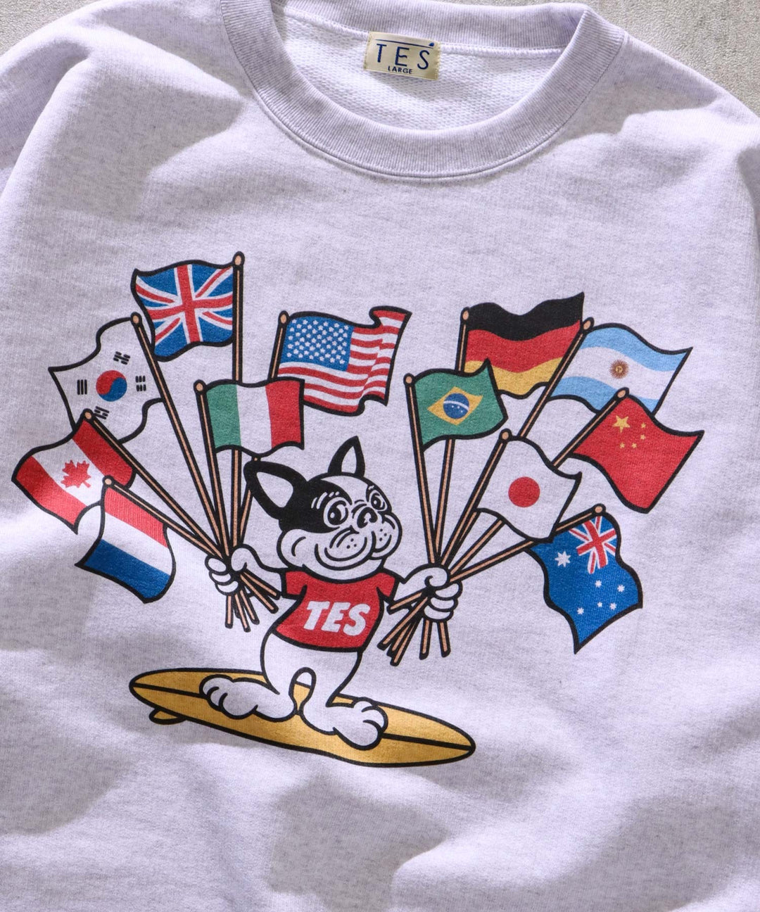 TES 90s VINTAGE SOUVENIOR GRAPHIC ASH SWEAT BIG / クルーネック