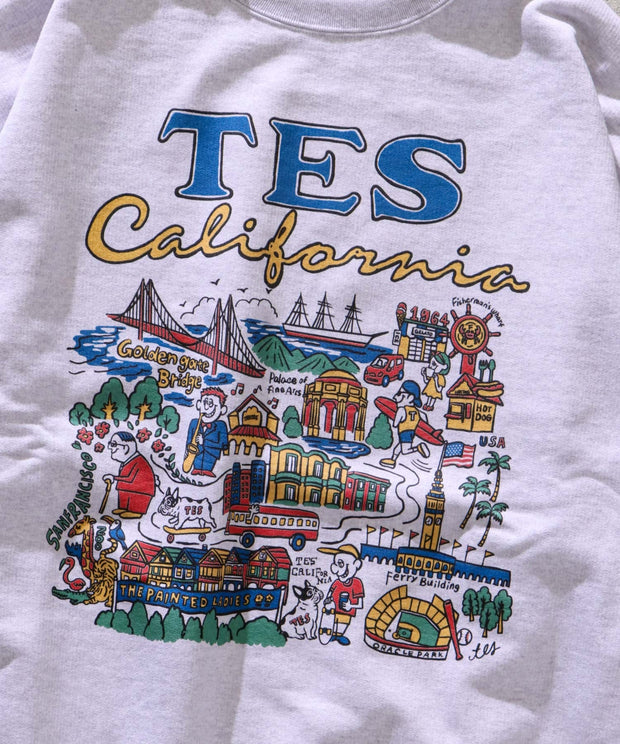 TES 90s VINTAGE SOUVENIOR GRAPHIC ASH SWEAT BIG / クルーネック