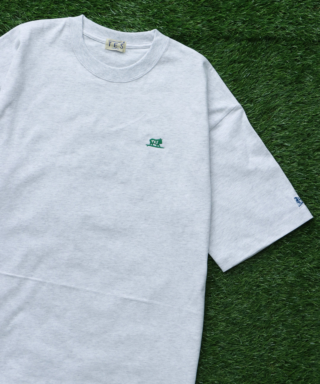 7月下旬お届け予定》TES SATIN WAPPEN BIG T-SHIRT / ビッグシルエット