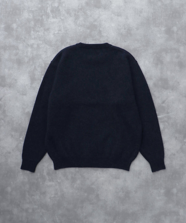 《11月下旬お届け予定》TES LOGO JQ WOOL KNIT / クルーネックニット
