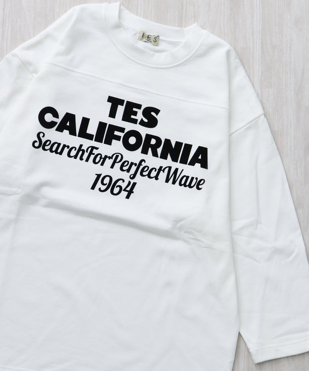 《12月下旬お届け予定》TES CALIFORNIA FOOT BALL T-SHIRT 9SLEEVE / フットボールTシャツ ９分袖