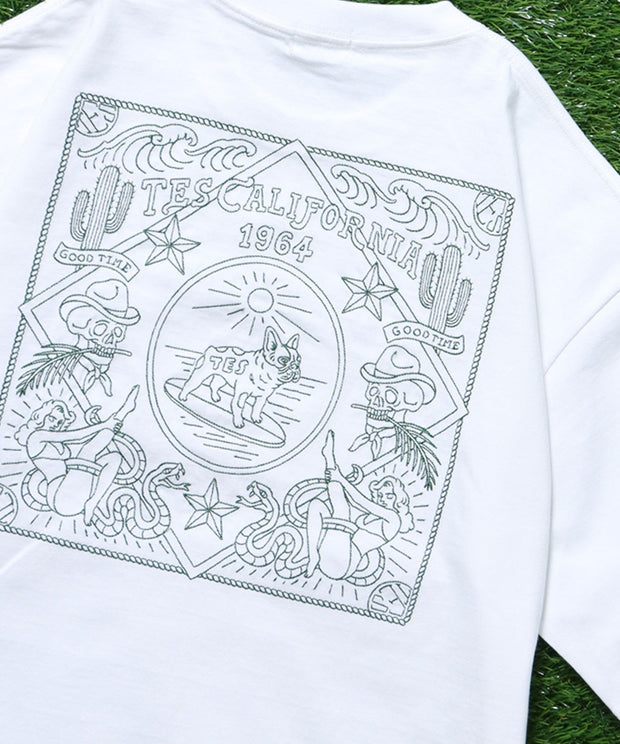 TES BANDANA EMB BIG T-SHIRT / ビッグシルエットTシャツ