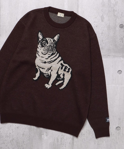 《11月中旬お届け予定》TES VINTAGE BUHI JQ CREWNECK KNIT / クルーネックニット