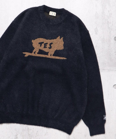 《11月中旬お届け予定》TES MINKY BUHI JQ CREWNECK KNIT / クルーネックニット