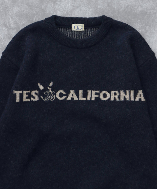 《11月下旬お届け予定》TES LOGO JQ WOOL KNIT / クルーネックニット