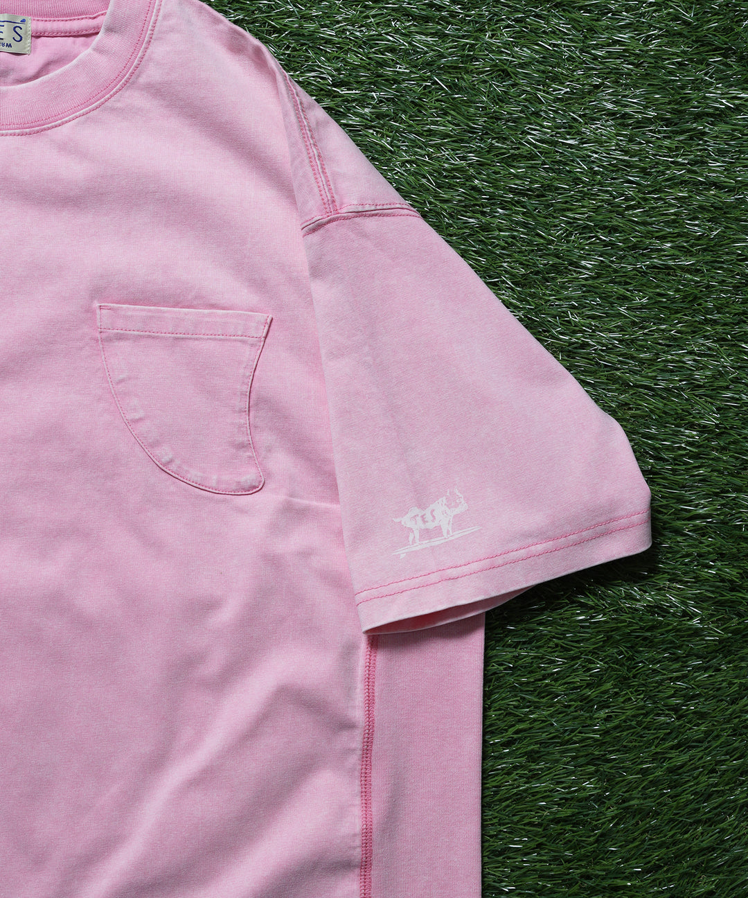 TES CHEMICAL WASH FIN POCKET T-SHIRT / ビッグシルエットTシャツ