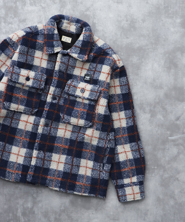 《11月下旬お届け予定》TES BOA SURF CHECK JACKET / ボアジャケット